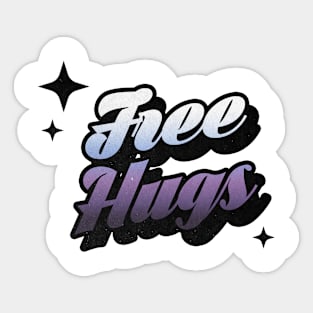 Free Hugs - Retro Classic Typography Style Sticker